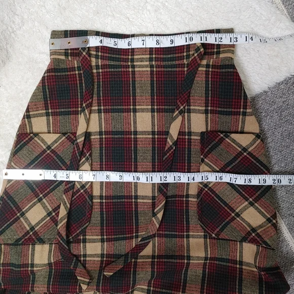 Vintage plaid wool maxi skirt size XS - Picture 7 of 8